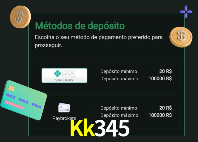 O cassino Kk345 oferece uma grande variedade de métodos de pagamento